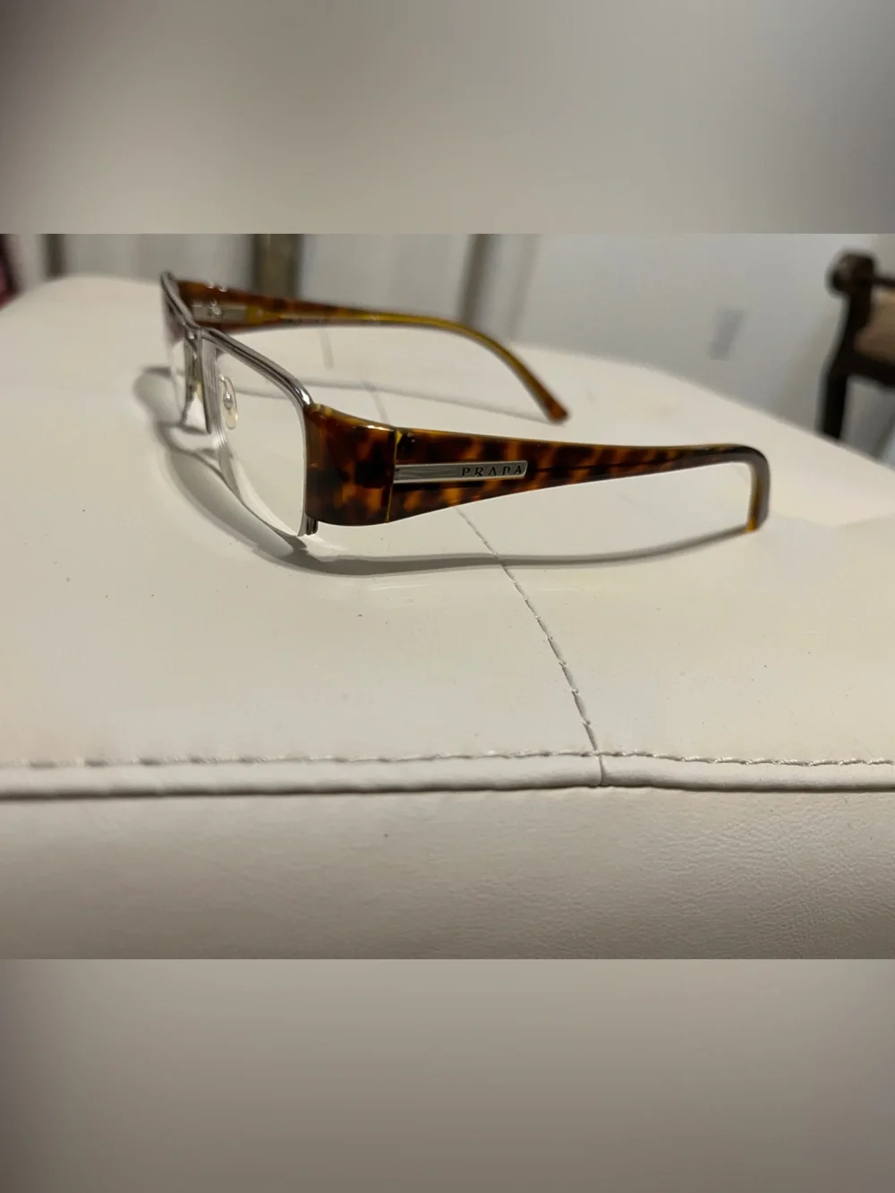 Prada Clear Front with Tortoiseshell Temples Glasses